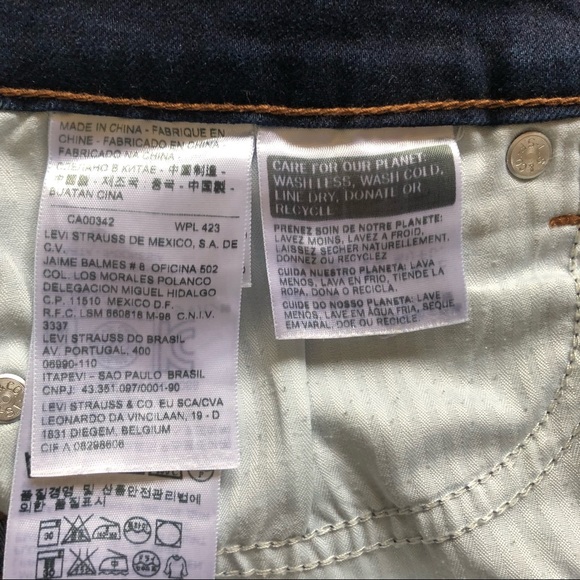 Levi’s Slight Curve Mid Rise Slim Dark Denim Jeans - Picture 10 of 11